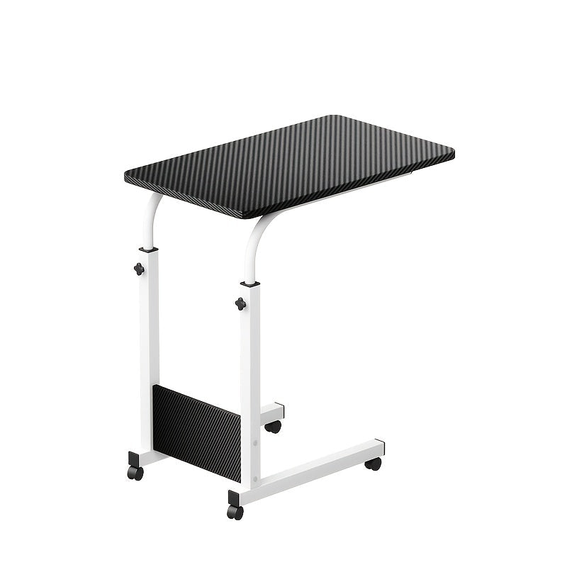 3-Tier Rolling Folding Desk with Wheels Height Adjustable Expandable Desktop Storage Shelf for Laptop Study Home Office Bedroom Living Room Computer Table
