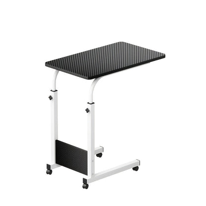 3-Tier Rolling Folding Desk with Wheels Height Adjustable Expandable Desktop Storage Shelf for Laptop Study Home Office Bedroom Living Room Computer Table