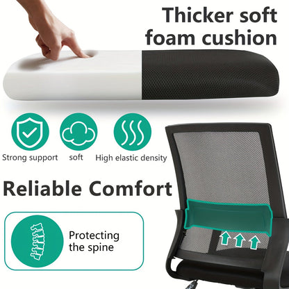 Mid-Back Mesh Ergonomic Office Chair 360° Swivel 5-Wheel Base Lumbar Support Computer Desk Chair for Home Office - 250 LBS Capacity in Black Grey Blue White Pink