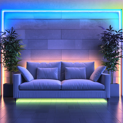 RGB LED Strip Lights Music Sync, 25FT 50FT 60FT 65FT 100FT Color Changing LED Lights with Remote & Smart APP Control, USB Powered, Bedroom Gaming Room Party Halloween Christmas Home Decoration