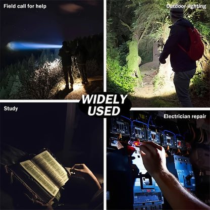 LED Rechargeable Flashlight 6 Modes 3 Color Filters USB & Solar Charging IPX4 Waterproof Tactical Flashlight for Camping Hiking Hunting Boating – Christmas & Holiday Gift