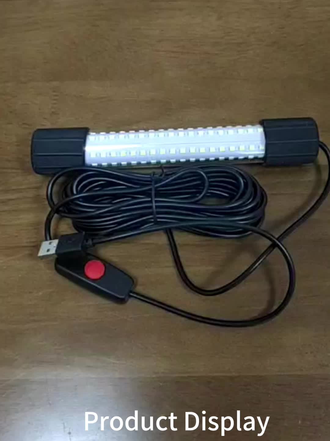 USB 126 LED Underwater Fishing Light with 5M Cord – Night Fish Attractor for Boat, Dock & Ice Fishing, Green & White Light Options, USB Powered Fish Finder Lamp