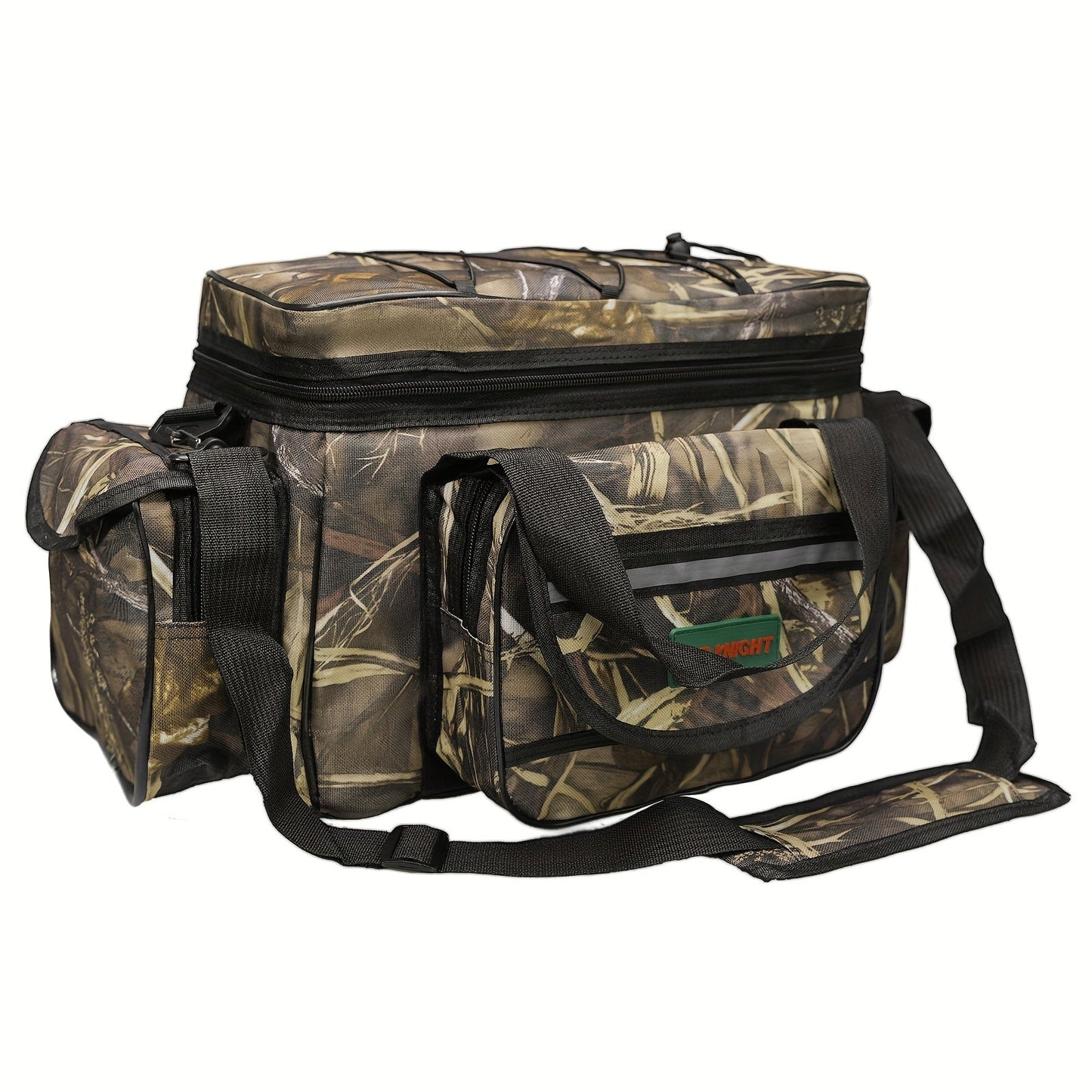 SeaKnight Fishing Tackle Bag Camo – Large Capacity Waterproof Nylon Shoulder Bag for Bass Trout Fishing Hiking Camping Outdoor Sports Travel Men Women