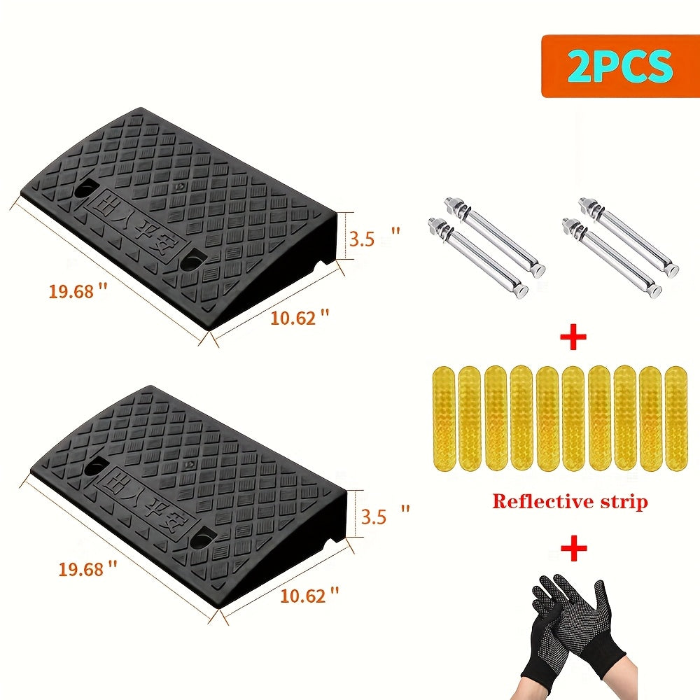 2-Pack Heavy Duty Plastic Loading Ramps – Anti-Slip & Weather-Resistant Portable Ramps for Cars, Trucks, Bicycles, Wheelchairs & Medical Equipment, Multiple Heights Available