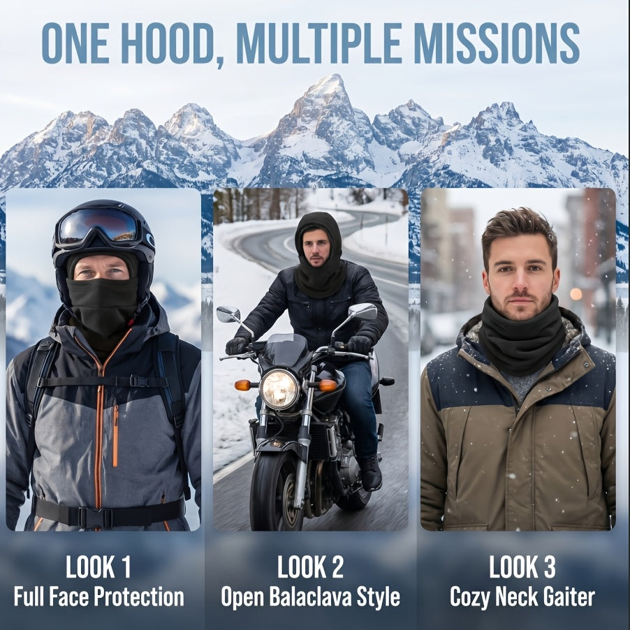 Balaclava Ski Mask 2 Pack Windproof Fleece Hood – Full Face Neck Cover for Men & Women, Cold Weather Cycling Skiing Snowboarding Riding Outdoor Sports Warm Skull Cap Headscarf, Unisex Winter Hat
