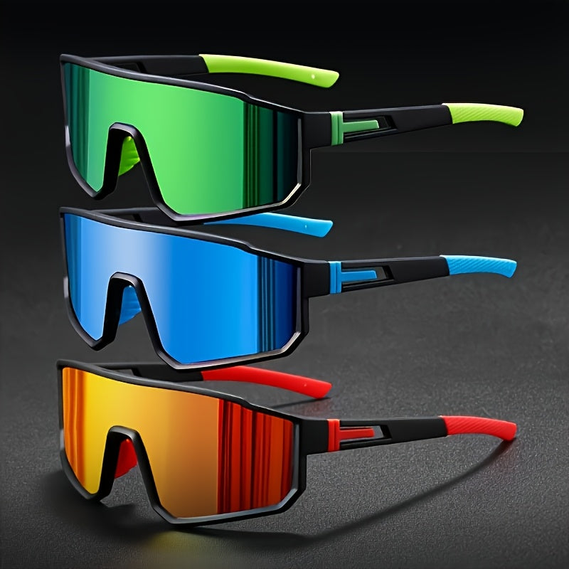 Mirrored Sports Sunglasses Set 3-4pcs for Men Women – PC Polycarbonate Lens Durable Frame Fashion Glasses, Includes Cleaning Cloth, Unisex Outdoor Eyewear for Cycling Driving Festival Daily Wear