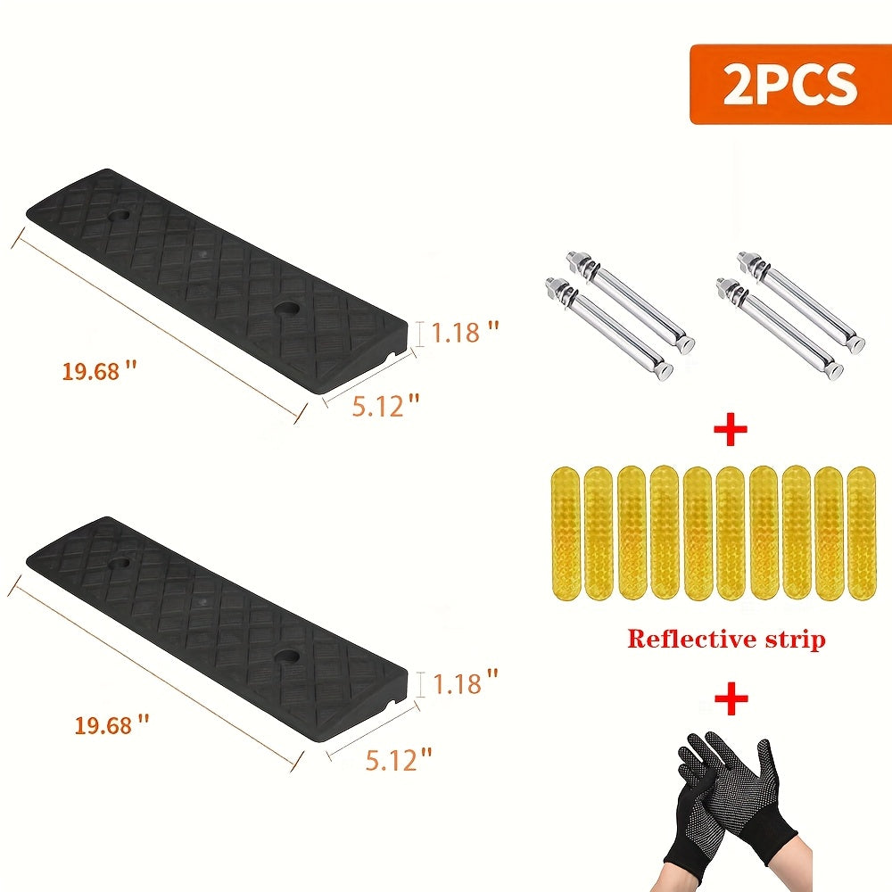 2-Pack Heavy Duty Plastic Loading Ramps – Anti-Slip & Weather-Resistant Portable Ramps for Cars, Trucks, Bicycles, Wheelchairs & Medical Equipment, Multiple Heights Available