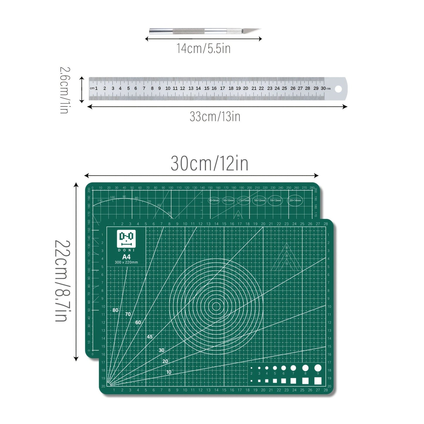 65 Pcs Exacto Knife Craft Cutting Kit with A4 Cutting Mat – Precision Stencil Knife Set with Blades & Cutting Rulers for Paper Modelling, DIY Crafts, Scrapbooking, Art & Card Making