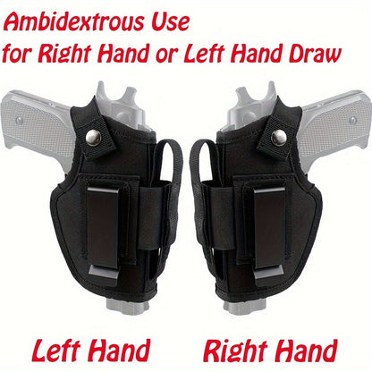 2-Pack IWB OWB Gun Holsters Universal Concealed Carry Waistband Holster for Glock, S&W, Springfield, Ruger & Most Pistols – Inside Outside Waistband, Adjustable Retention, Right Hand Draw, Black