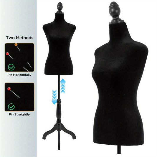 Dress Form Mannequin Torso with Tripod Stand, Adjustable Height 50-63 Inch, Portable Female Body Form for Sewing, Clothing Display, Fashion Design & Photography – 4 Colors Available