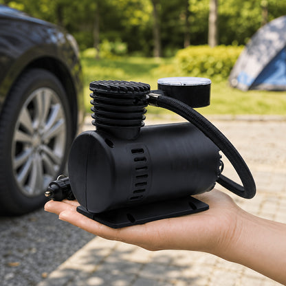 12V 300 PSI Compact Air Compressor Pump – Portable Car Tire Inflator for Cars, Bikes, Motorcycles & Balls, Plugs into Car Cigarette Lighter, No Battery Needed | Velora