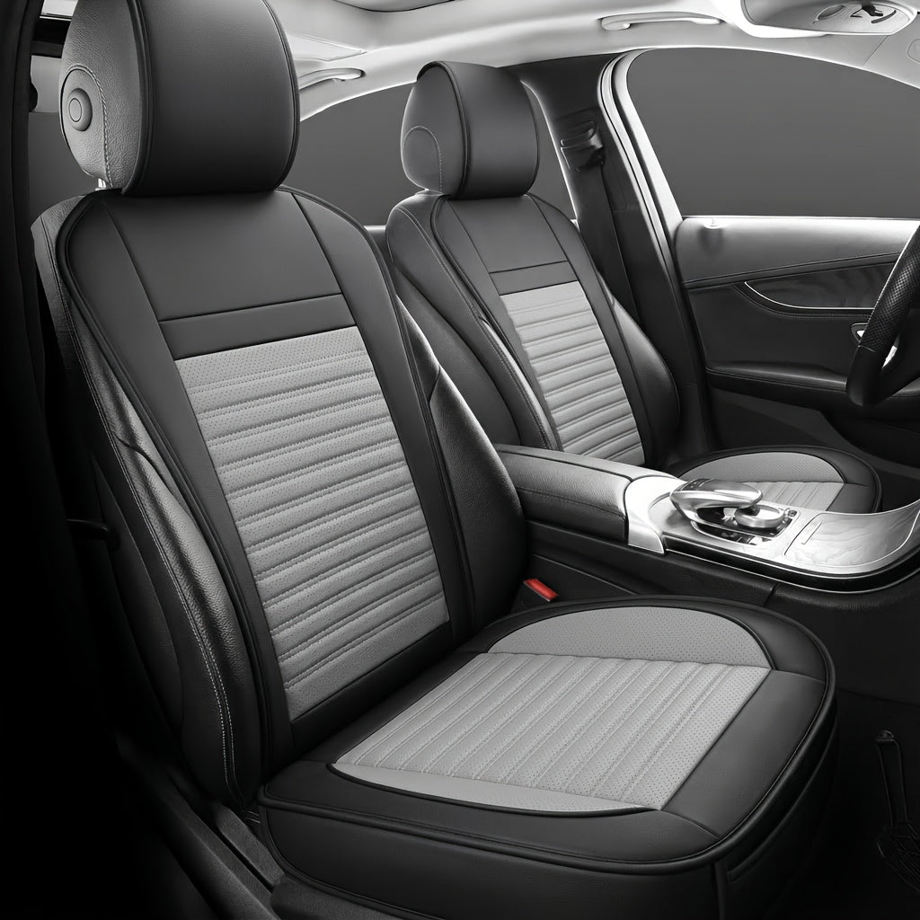 Universal Front Car Seat Covers 2-Pack Full Surround High-Back Bucket Seat Protector Anti-Slip Easy Install for Cars SUVs Trucks - Multiple Colors & Styles