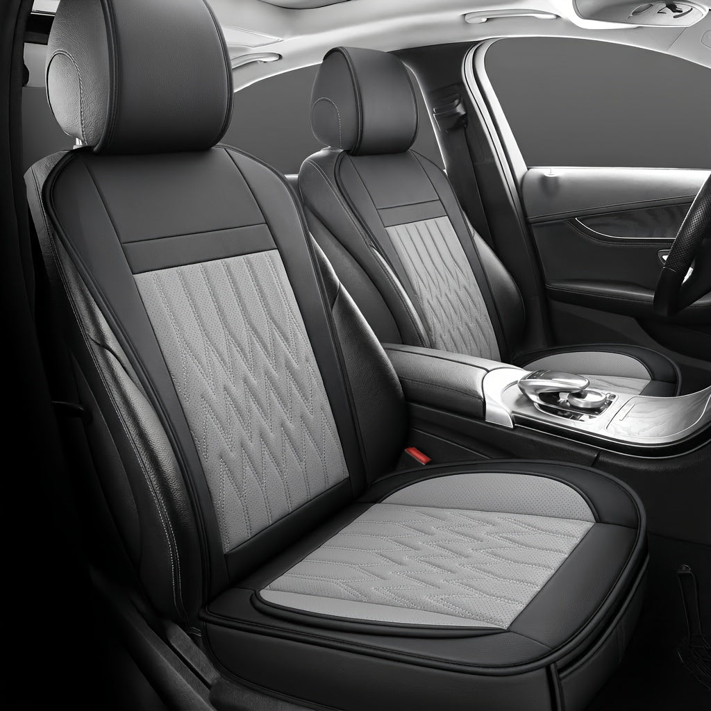 Universal Front Car Seat Covers 2-Pack Full Surround High-Back Bucket Seat Protector Anti-Slip Easy Install for Cars SUVs Trucks - Multiple Colors & Styles