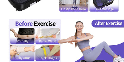 Vibration Plate Exercise Machine for Weight Loss & Lymphatic Drainage – Full Body Workout Platform with 99-200 Speed Levels, Quiet Motor, Portable Home Gym, Muscle Toning, 330 lbs Capacity
