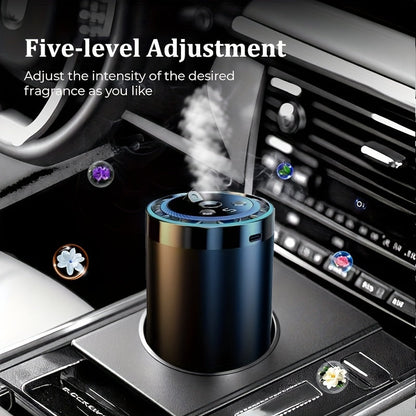 Smart Car Air Freshener with Aromatherapy & Starry Sky Light Display – Portable USB Car Humidifier, Dynamic LED Mood Light, Cologne & Perfume Bundle, Universal Fit, Car Gift & Holiday Gift for Men Women