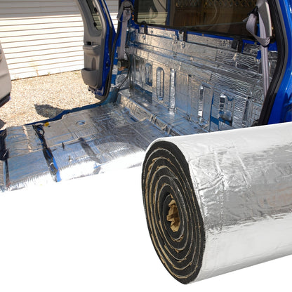 Car Sound Deadening Material 60"x40" 275Mil (7mm) – Butyl Rubber Heat & Sound Deadener Mat with Strong Adhesive for Car Doors Hood Trunk Floor Firewall, Universal Fit