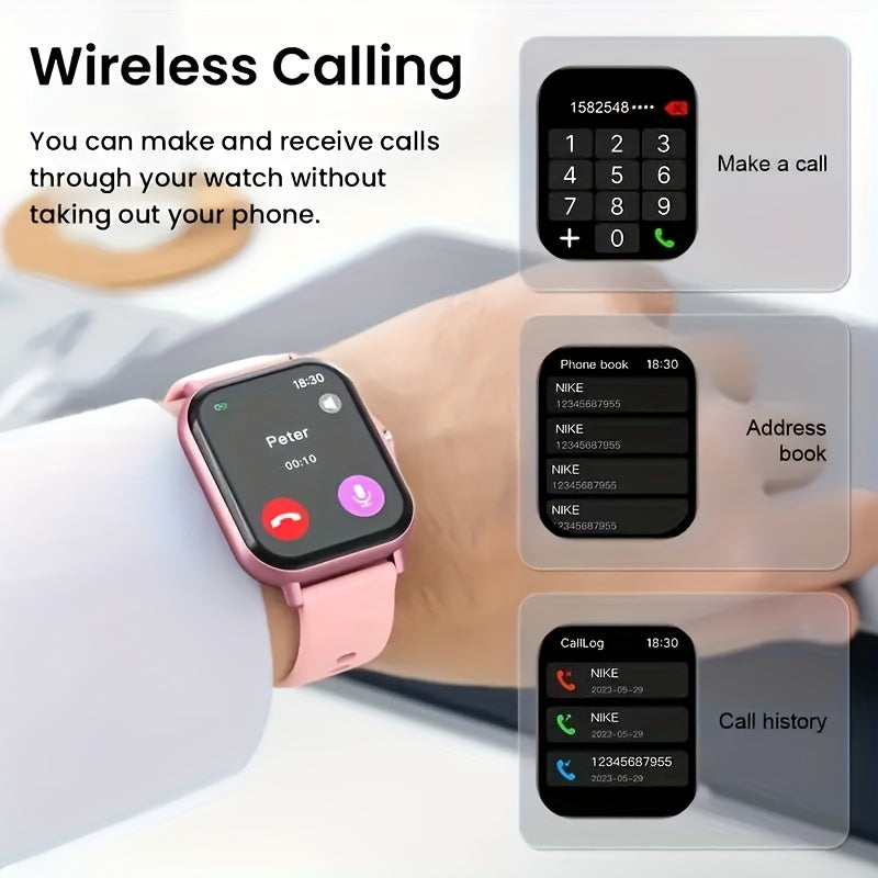 Smart Watch 1.83" Bluetooth Calling & Message Fitness Tracker – Multi-Sport Modes, Music Playback, Remote Camera, GPS Positioning, Compatible with Android & iPhone, Perfect Gift for Men & Women