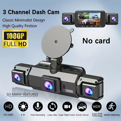 360° Dash Cam 3/4 Channel 1080P HD with Night Vision WDR G-Sensor Loop Recording 24/7 Parking Monitor WiFi, Multi-Lens Car Camera System for Full Coverage Zero Blind Spots