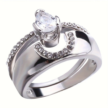 9 Piece Princess Cut Cubic Zirconia Bridal Wedding Ring Set for Women – Stackable Engagement Rings, Classic Jewelry Gift for Girlfriend & Wife
