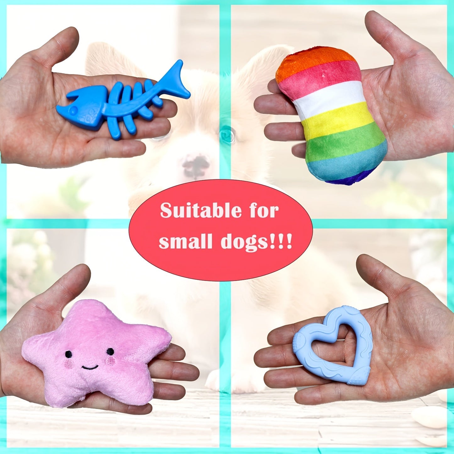 Interactive Dog Toy Set 6 & 12 Pcs – Squeaky Knot Fabric Chew Toys with Cartoon Patterns for All Breed Sizes, Teeth Cleaning & Training Play Set with Squeakers, Knot Toys & Balls, No Battery Needed