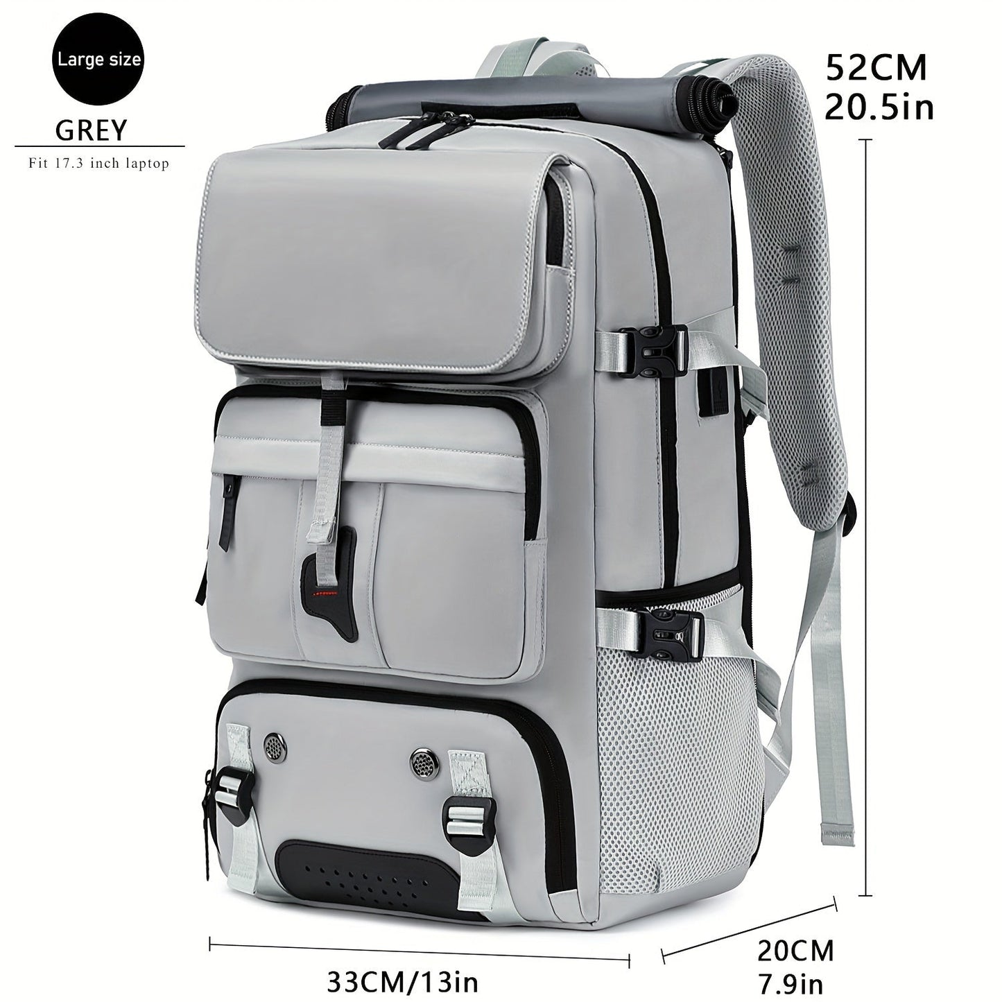 Large Laptop Backpack with Shoe Compartment – Multi-Functional Travel Backpack for Men & Women, Business, College & Carry-On Bag with USB Charging Port, Waterproof, Fits 15.6" Laptop