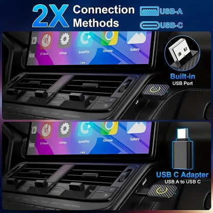 Mini Wireless CarPlay Adapter 2025 Upgraded – Plug & Play Wired to Wireless CarPlay Dongle for Apple iPhone & Android, Low Latency, Fast Stable Connection, No Battery Required, USB Set Included