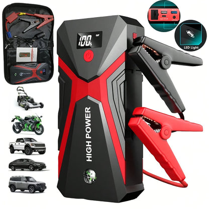 3000A Car Jump Starter 9-in-1 with Built-In Tire Inflator, USB Ports & LED Emergency Light – 12V Portable Wireless Battery Booster for Cars, Trucks & SUVs – Roadside Emergency Tool – Velora