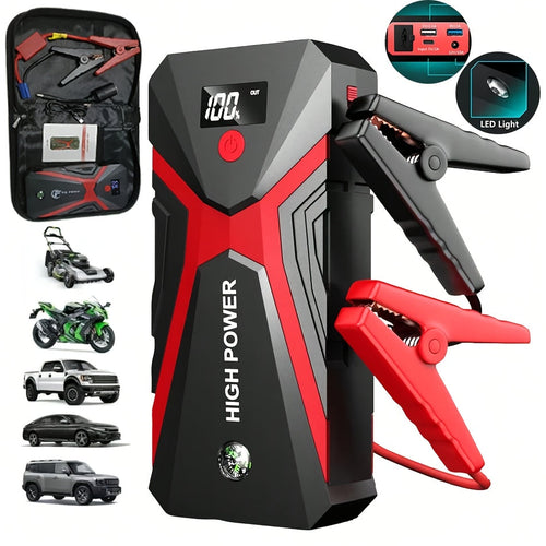3000A Car Jump Starter 9-in-1 with Built-In Tire Inflator, USB Ports & LED Emergency Light – 12V Portable Wireless Battery Booster for Cars, Trucks & SUVs – Roadside Emergency Tool – Velora