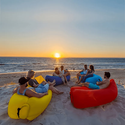 Foldable Inflatable Sofa Lounge Chair Portable Lazy Air Sofa for Camping Beach Music Festivals Outdoor Gatherings Quick Inflation Adults Purple Blue Green Black Red Yellow Orange
