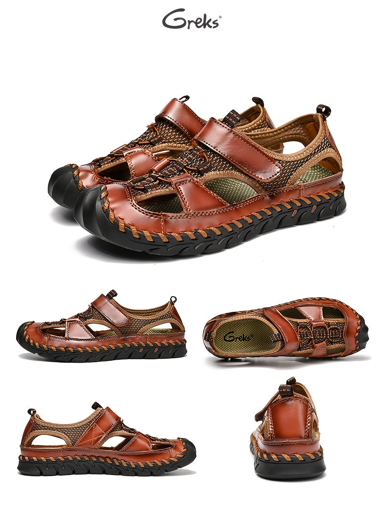 Men's Closed Toe Fisherman Sandals – Handmade Breathable Water Shoes, Non-Slip Anti-Collision Outdoor Hiking Athletic Beach Sandals for Summer | Velora