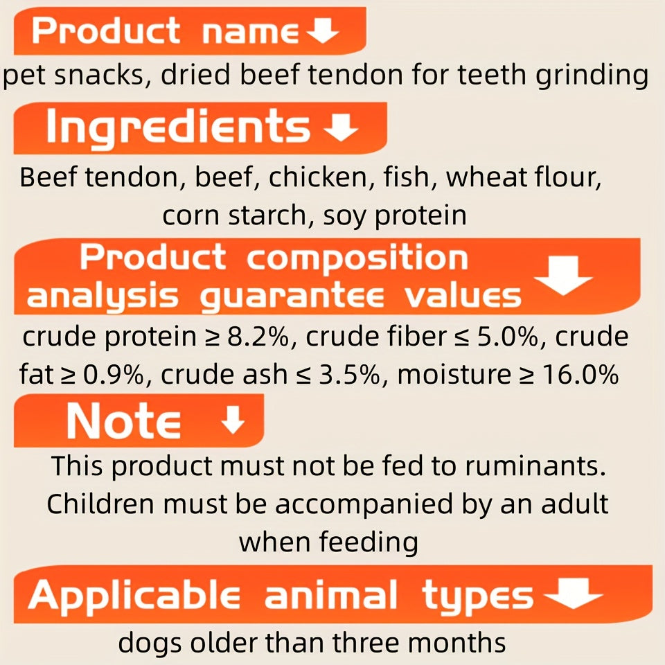 Natural Beef Tendon Dog Chew Sticks 150g Long-Lasting High-Protein Dental Chews Rawhide-Free Dog Treats Healthy Beef Jerky Strips for Puppies Adult Dogs Training