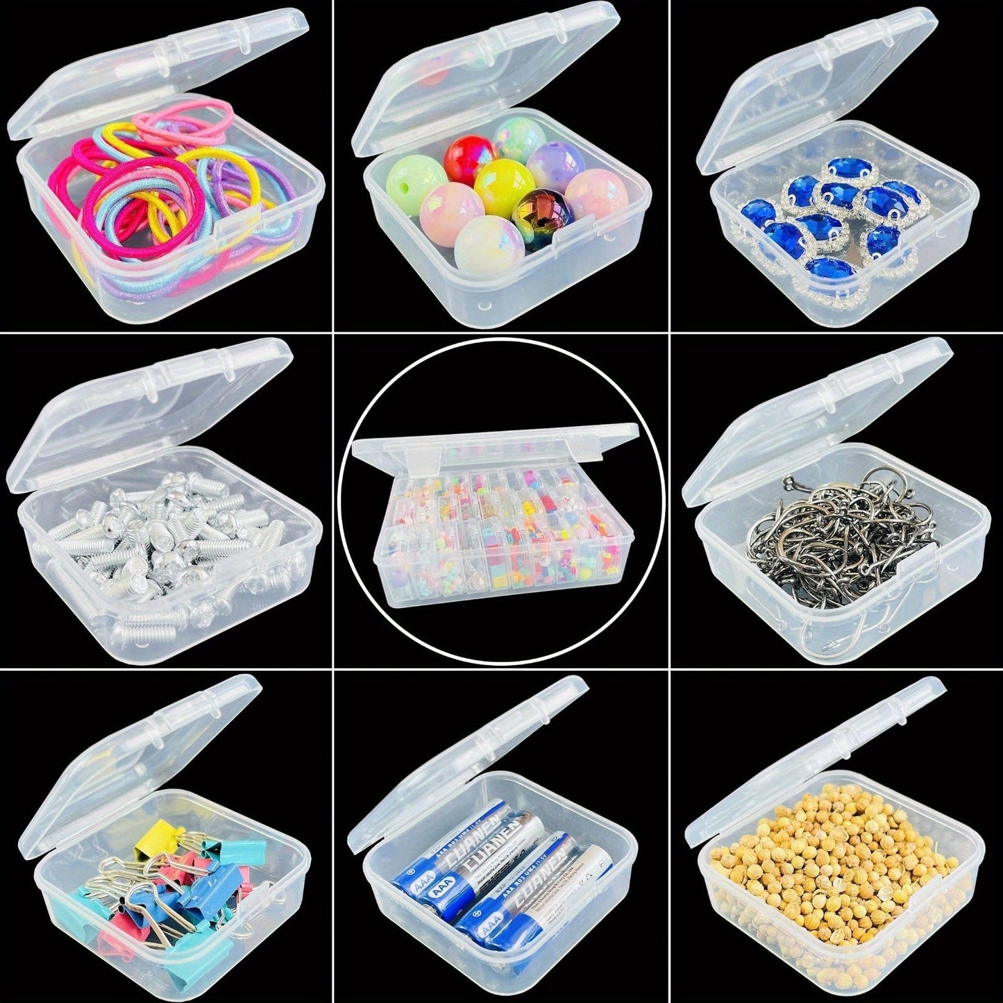 30-Piece Mini Bead Storage Set – Transparent Plastic Hinged Lid Containers for DIY Crafts, Jewelry Making, Beads, Findings & Handicraft Supplies | Christmas & Halloween Gift | Velora