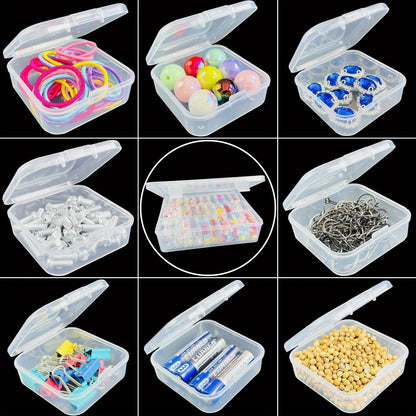 30-Piece Mini Bead Storage Set – Transparent Plastic Hinged Lid Containers for DIY Crafts, Jewelry Making, Beads, Findings & Handicraft Supplies | Christmas & Halloween Gift | Velora