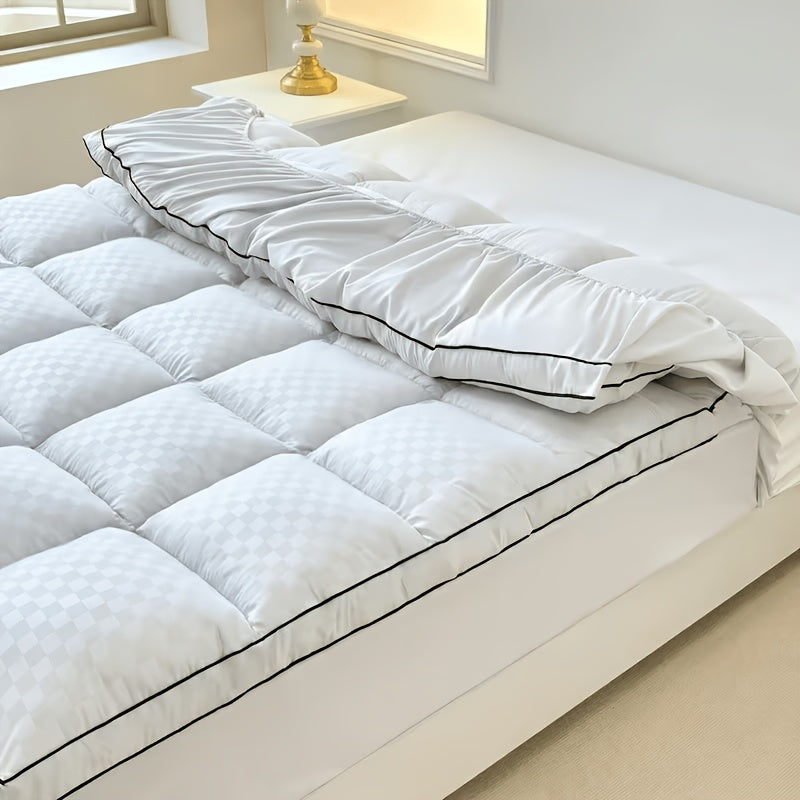 Quilted Pillow Top Mattress Topper Cooling Mattress Pad Cover Fitted Deep Pocket 8 to 21 Inch Stretches for Twin Full Queen King California King in White Gray Black Navy