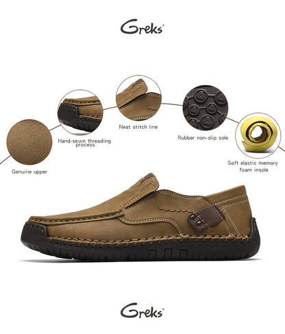 Men's Handstitched Driving Loafers Slip-On Shoes Lightweight Breathable – Casual Moccasin Boat Shoes for Business Casual, Travel, Walking & Outdoor, Sizes US 4–12.5