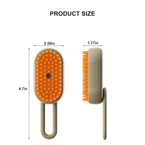 3-in-1 Self-Cleaning Pet Grooming Brush with Steam Spray & Shedding Control for Cats & Dogs USB Rechargeable Silicone Rubber Bristles – 2026 New Model