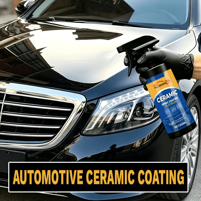 3-in-1 Nano Ceramic Coating Spray for Cars – Scratch-Resistant, High-Definition Glossy Finish, Long-Lasting Protective Layer for All Paint Types, Car, Truck & SUV Exterior Paint Protection