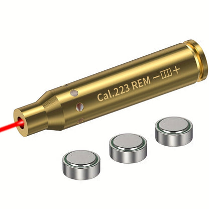 Laser Bore Sight Multi-Caliber Kit for 9mm 45ACP 223REM 308WIN 380ACP 38SPL 12GA – High-Precision Red Laser Boresighter for Rifles & Pistols, Easy Install, Includes 2 Battery Sets