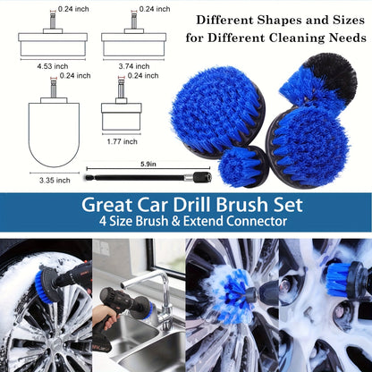 26PCS Car Detailing Brush Set – Complete Car Cleaning Kit with Drill Brushes, Wash Mitt, Tire Brush, Window Squeegee, Cleaning Gel & Storage Bag for Interior Exterior Wheels Vents Professional Auto Care
