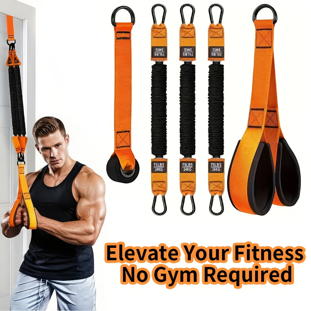 5-Piece Heavy-Duty Resistance Bands Set Up to 225lbs – Includes 3 Resistance Bands Handle & Door Anchor for Home Gym Deltoid Press Face Pull Bicep Curl Workout, Great Fitness Gift