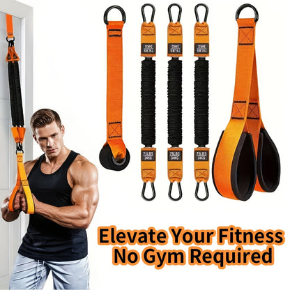 5-Piece Heavy-Duty Resistance Bands Set Up to 225lbs – Includes 3 Resistance Bands Handle & Door Anchor for Home Gym Deltoid Press Face Pull Bicep Curl Workout, Great Fitness Gift