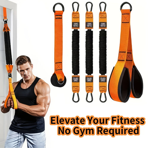 5-Piece Heavy-Duty Resistance Bands Set Up to 225lbs – Includes 3 Resistance Bands Handle & Door Anchor for Home Gym Deltoid Press Face Pull Bicep Curl Workout, Great Fitness Gift