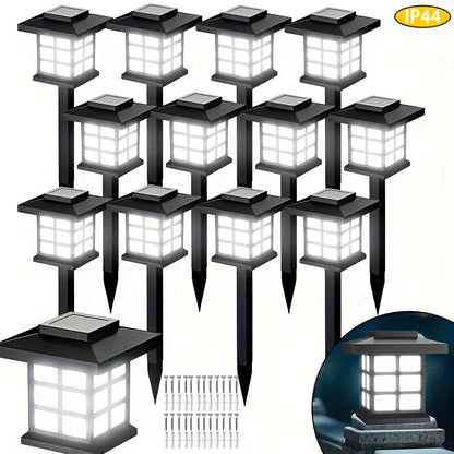Solar Outdoor Garden Lights 6/12/24 Pack IP44 Waterproof | Warm White Colorful LED Landscape Pathway Lights for Yard Courtyard Patio Holiday Decoration – Auto On/Off