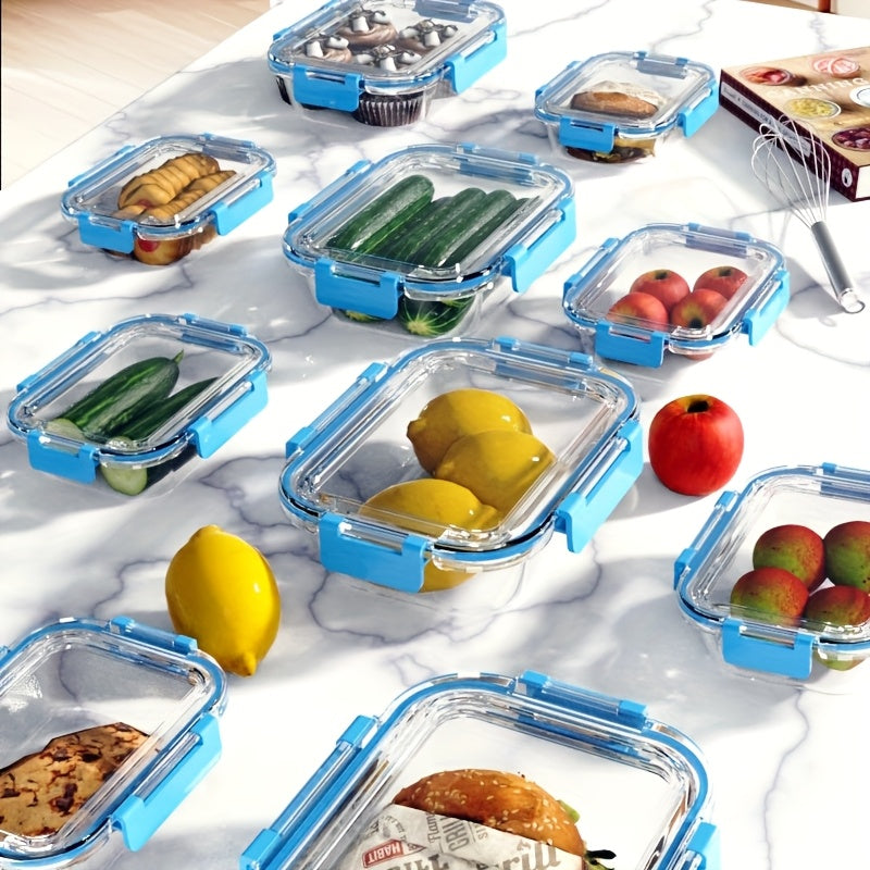 Glass Food Storage Containers with Lids 20-Piece Set, Stackable Airtight Meal Prep Containers, Oven Microwave Refrigerator & Dishwasher Safe, Space-Saving Kitchen Organization – 10 Containers + 10 Lids