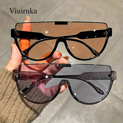 Oversized Semi-Circular Sunglasses for Men & Women – UV Protection, Glare-Resistant Lenses, 5 Colors – Trendy Unisex Shades for Travel, Beach & Daily Wear