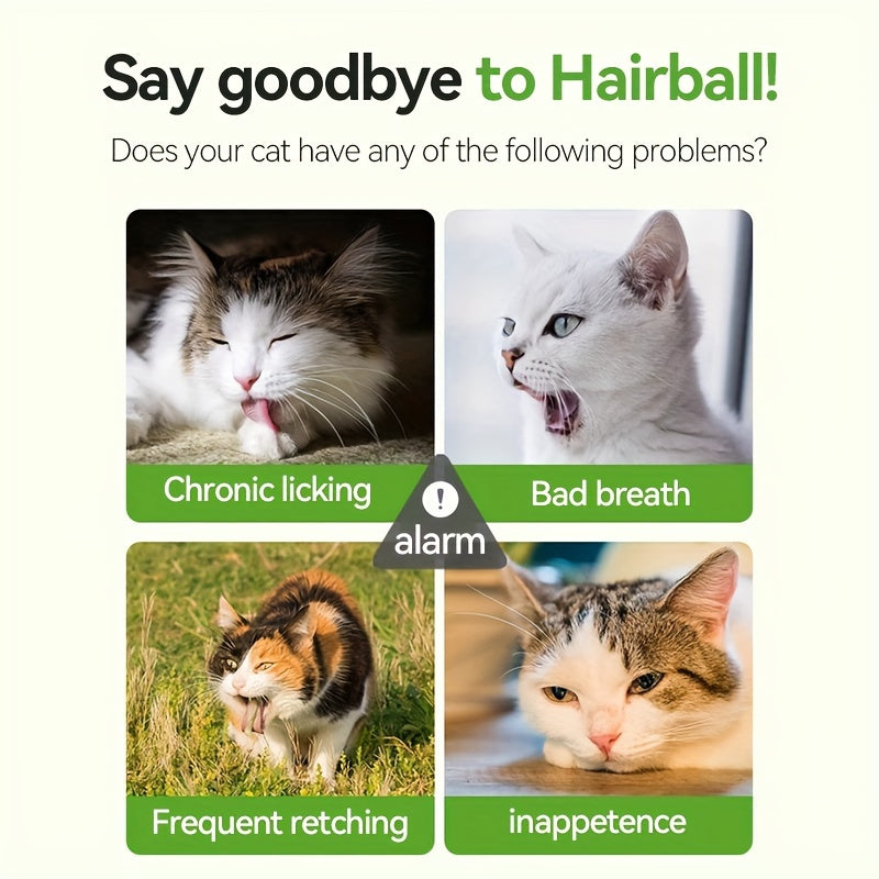 Freeze-Dried Cat Grass Hairball Control Tablets – Natural Mint Molar Sticks & Granules, Chicken Flavor Cat Snacks for Dental Health & Hair Removal