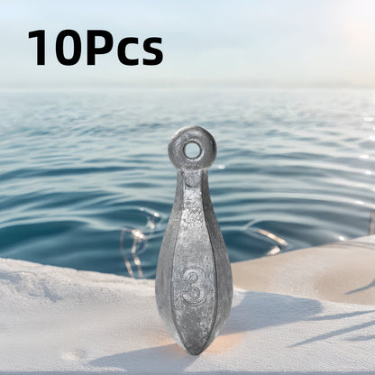 Fishing Sinkers Tackle Weights Lead Bank Sinker 1oz 2oz 3oz 4oz 5oz 6oz 8oz 10oz 12oz 16oz – Snagless Teardrop Design for Bass Catfish Saltwater Freshwater Bottom Fishing Rig, Bulk Multi-Pack