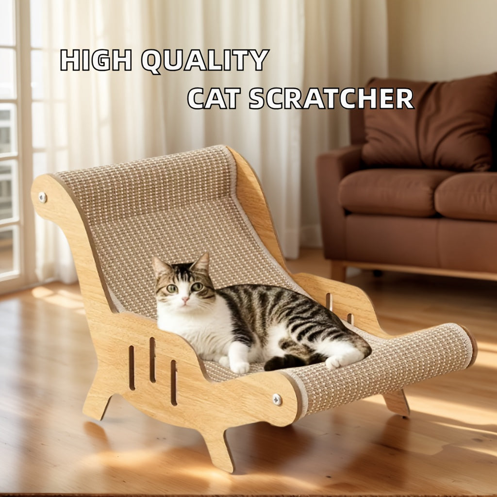 Large Sisal Cat Scratcher Lounge & Pad for Indoor Cats Durable Stable Cat Furniture – Upgraded Scratching Board & Combo Set with Leash & Collar