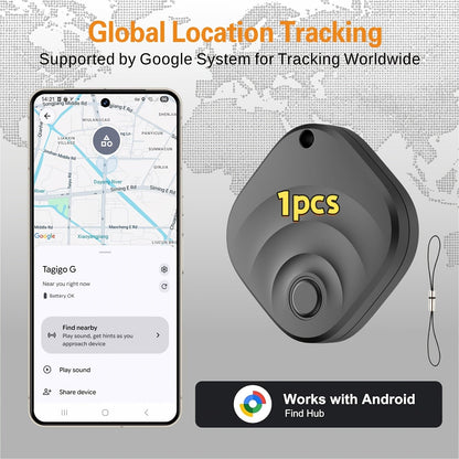 WeTag Smart Bluetooth Item Tracker 1.43" Mini GPS Finder for Keys Wallet Luggage Car Bags – High Decibel Alarm App Control – 1/2/4/8 Pack – Gift for Travelers