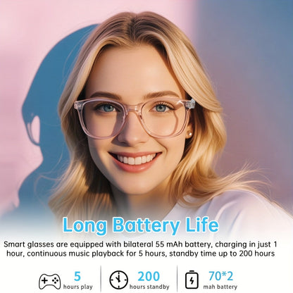 Photochromic Smart Glasses with Bluetooth Audio – Auto Color Changing Lenses, Anti Blue Light, Wireless Music & Calls, Sports Driving Unisex Eyewear, Great Holiday Gift